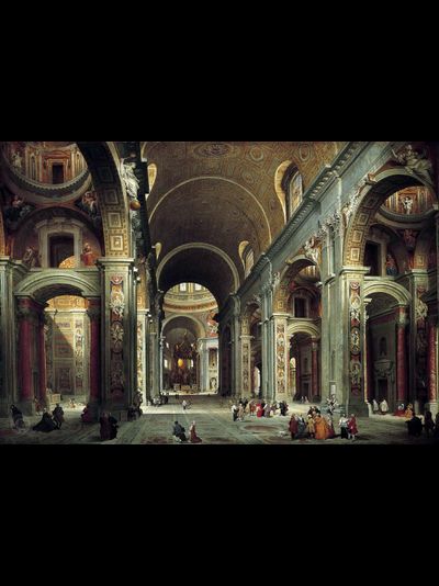 Картина обогреватель, репродукция Джованние Панини Интерьер собора святого Петра