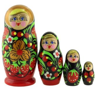 Матрёшка 90*40 Хохлома 4-х кукольная