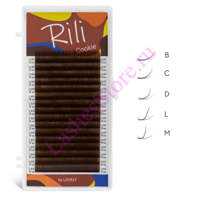 Ресницы коричневые Rili «Cookie» - MIX (16 линий)