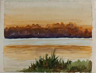 "Петропавловская крепость" бумага акварель Попенков Я.И. 1980-е годы