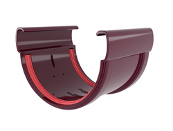 Соединитель желобов Дизайн 135 ПВХ Grand Line бордо