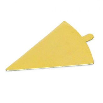 Подложка для куска торта (треугольник) с держателем 120*90 мм (золото), 0,8 мм