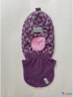 Шапка-шлем "Бантики" 20201-07, цвет пурпурный, серый р. 48-50