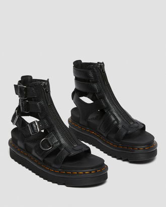 Dr. Martens OLSON ZIPPED LEATHER STRAP SANDALS черные