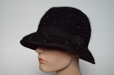 Женская фетровая шляпа черного цвета Италия визио