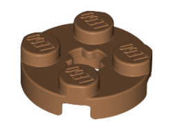 Plate, Round 2 x 2 with Axle Hole, Medium Nougat (4032 / 6167643)