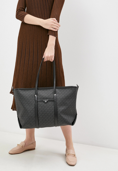 Сумка шоппер Michael Kors с логотипом цвет черный