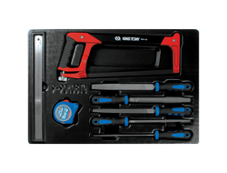 Набор напильников, рулетка, линейка и ножовка, ложемент, 8 предметов KING TONY 9-90408TQ