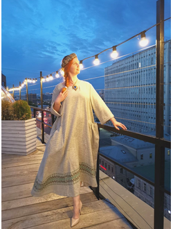 Платье ткачество "Болотное"