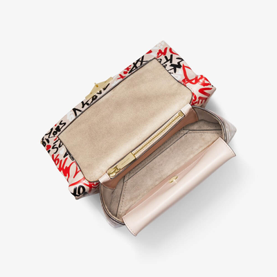 Сумка Майкл Корс CECE MEDIUM с надписью бежевая