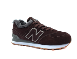 New Balance 574 Коричневые с белым мех, женские (36-40) Арт: 020F