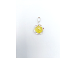 Кулон "Цветок" из светло-желтого янтаря