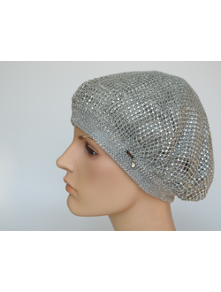 Берет Vizio 1228 B серебристый со стразами