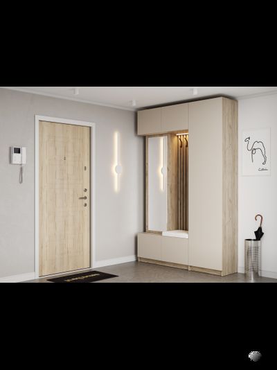 БОСТОН прихожая модульная ЛДСП  Дуб Крафт серый / Кашемир