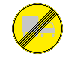 Знак дорожный 3.23 Конец запрещения обгона грузовым автомобилям (Временный)