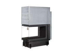 Каминная топка Дельта 900 PB три стекла подовое горение принтинг черный шамот, Экокамин (Россия)