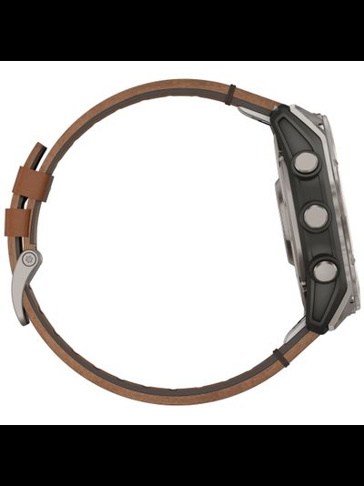 Часы Garmin Fenix 8 -51mm AMOLED Sapphire Bare Titanium / Black / Chestnut Leather Band