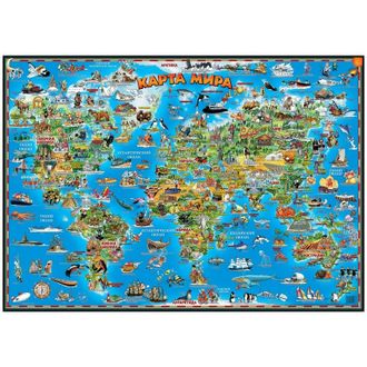 Карта мира для детей АГТ Геоцентр, Настольная