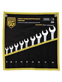 Набор ключей комбинированных 9 предметов BERGER BG1144