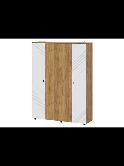 Байкал Шкаф четырехстворчатый SAFE Дуб Золотой/Белый матовый