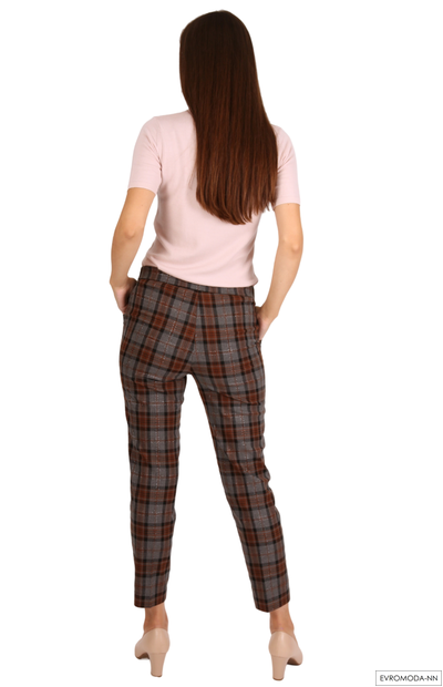 Брюки женские в клетку Linea Cinque Италия 30/21226 (44 RU)