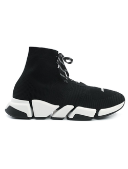 Кроссовки-носки Balenciaga Speed 2.0 черные со шнурками