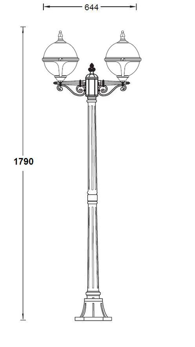 Садово-Парковый светильник шар VENA smoke 2