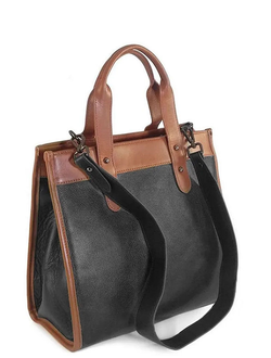 (АРТИКУЛ: 9719/1) СУМКА ЖЕНСКАЯ СРЕДНЕГО РАЗМЕРА, НАТУРАЛЬНАЯ КОЖА, ТЕМНО-СЕРАЯ (ПОЧТИ ЧЕРНАЯ) С РЫЖЕЙ ОТДЕЛКОЙ, С ПЛЕЧЕВЫМ РЕМНЕМ