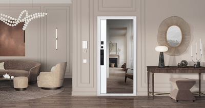 Стальная дверь   Plata с зеркалом (биометрический замок Smart lock Y23)