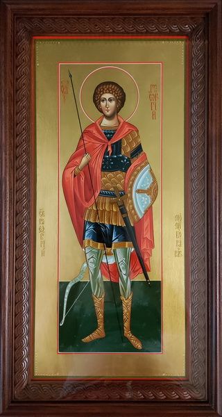 Георгий Победоносец, Святой великомученик. Рукописная мерная икона.