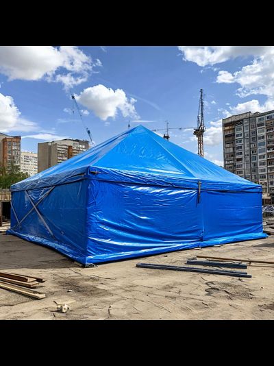 Тент Тарпаулин строительный 15х20 м, шаг люверсов 0,5 м, плотность 180 г/м2