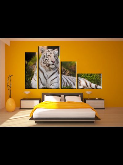 Модульная картина "Белый тигр"