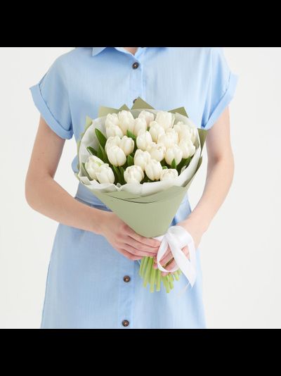 25 БЕЛОСНЕЖНЫХ ТЮЛЬПАНОВ