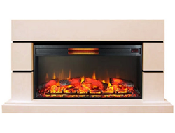 Линейный электрокамин Норд бежевый с очагом Foton 42 LED FX QZ