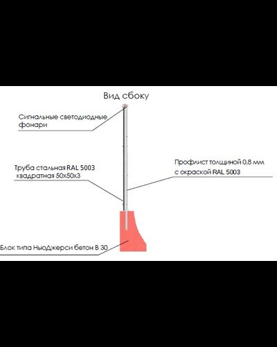 Тип 2.1 Защитное ограждение на проезжей части
