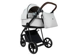 Коляска 2в1 Roan Sol 2.0 Island Stone / Black / руч.Коричневый (leather)