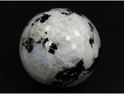 Шар Лунный камень, Турмалин чёрный (шерл), Индия (53 мм, 194 г) №35330