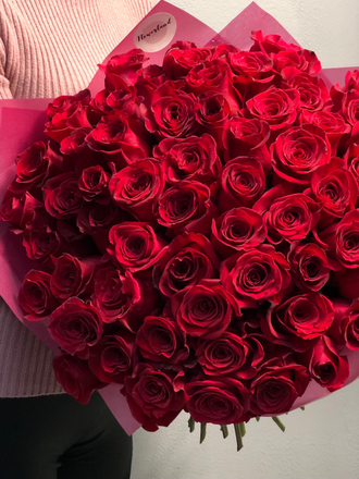 101 красная роза 50-60 см