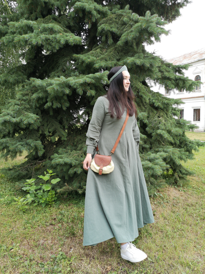 "Донское" базовое платье - укороченное, 100% крапива