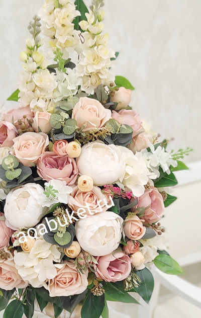 Композиция из искусственных цветов "Карамель "  № Б005