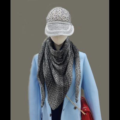 Летний итальянский шарф платок вязаный Vizio 2213 двухсторонний