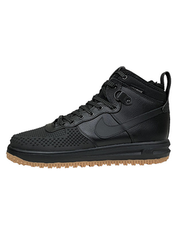 Nike Lunar Force 1 Duckboot Black Brown с мехом