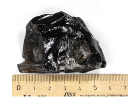 Морион (черный хрусталь), дымчатый кварц, необработанный образец "дикий", Россия, Урал (57*40*28 мм, 80 г) №26141