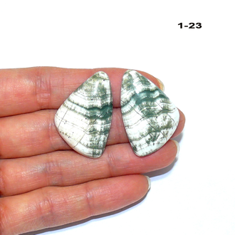 Скарн натуральный (кабошон) №1-23: пара - 31*21*5мм