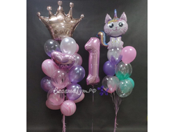 композиция "её величество кошка-единорожка"