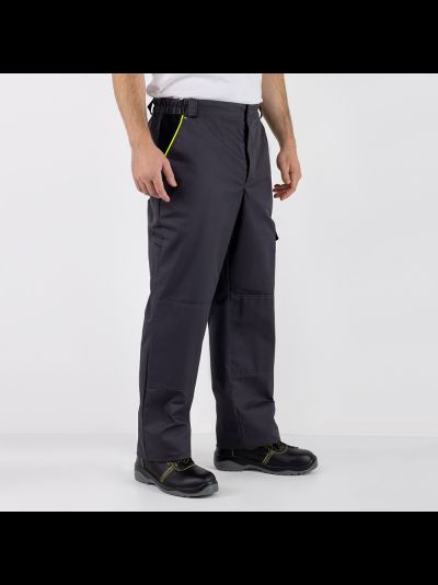 Брюки MILL-МАСТЕР цв. серый/чёрный/лимон, тк. твил 240