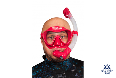 Маска для дайвинга с трубкой Scuba Brothers Flipper Red, комплект