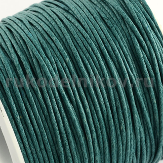 вощёный шнур 1 мм, цвет-травяной, отрез-5 метров