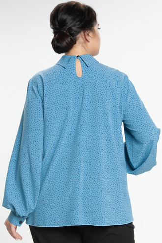 Блуза из креп-шифона силуэта трапеция 4901 голубой