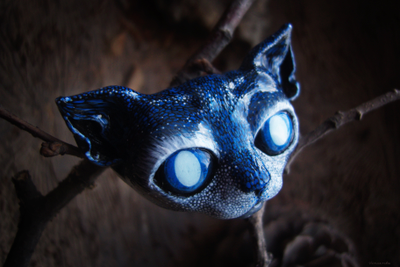 "Дух лунного света, кот Фебы", необычная брошь в стиле фэнтези